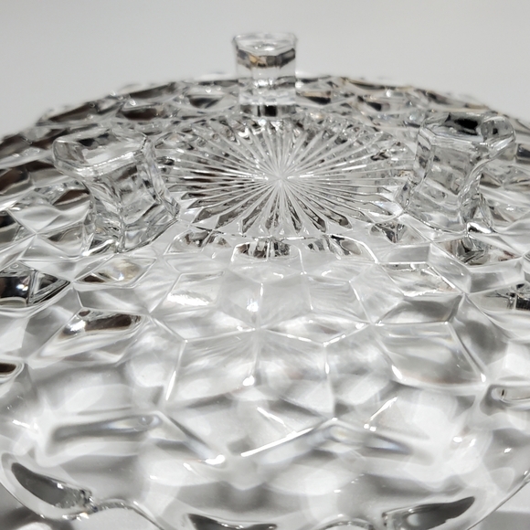 Fostoria American 3 Toed Tidbit 7 1/4" Sparkling Cubist Server - Picture 13 of 15